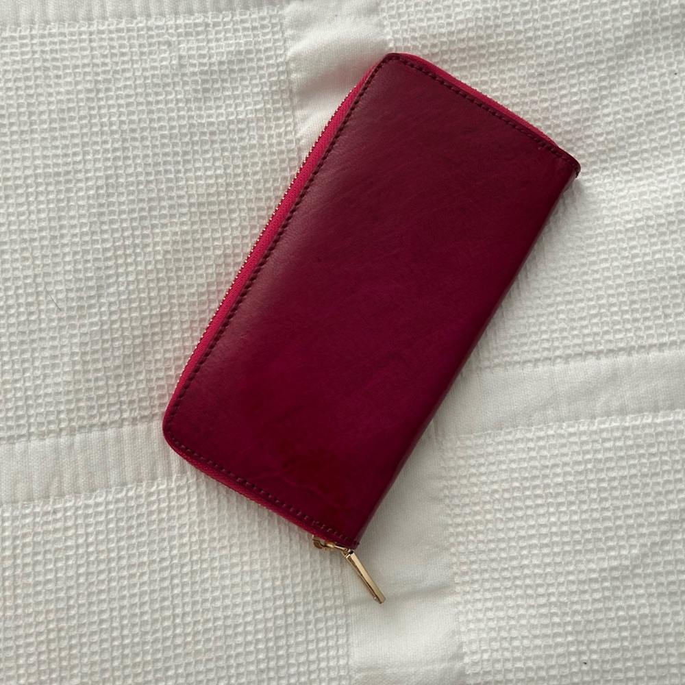 Authentic Moroccan Leather Wallet (Fuschia)
